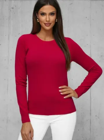 Sweter damski bordowy JS/8005/5^Ozonee Clearance