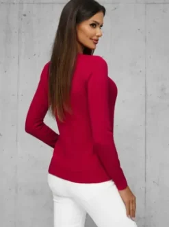 Sweter damski bordowy JS/8005/5^Ozonee Clearance