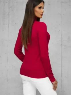 Sweter damski bordowy JS/8003/5^Ozonee Hot