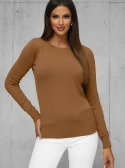 Sweter damski camelowy JS/8005/7^Ozonee Discount