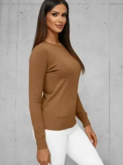 Sweter damski camelowy JS/8005/7^Ozonee Discount