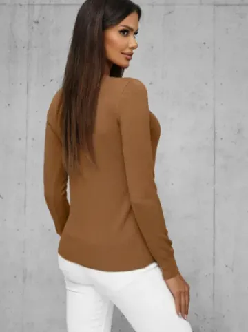 Sweter damski camelowy JS/8005/7^Ozonee Discount