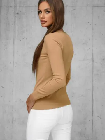 Sweter damski camelowy JS/8006/2^Ozonee Fashion