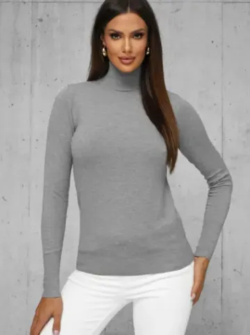 Sweter damski ciemno-szary JS/8009/3^Ozonee Outlet