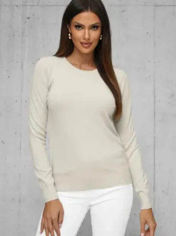 Sweter damski jasno-beżowy JS/8005/4^Ozonee Sale