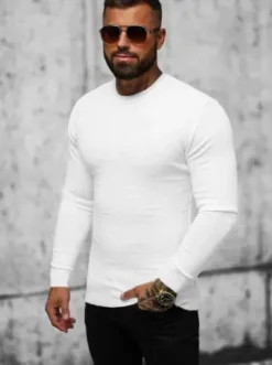 Sweter męski biały O/ZZ190131^Ozonee Hot