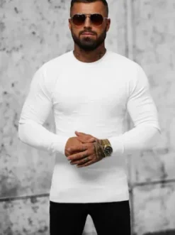Sweter męski biały O/ZZ190131^Ozonee Hot