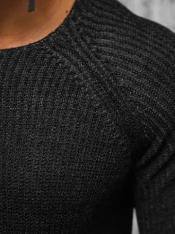 Sweter męski czarny L/2492^Ozonee Best