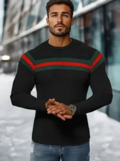 Sweter męski czarny L/2457Z^Ozonee Best