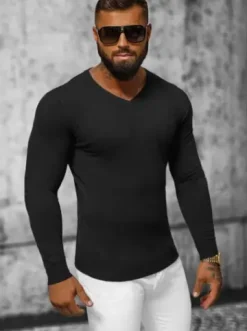 Sweter męski czarny NB/MMB601/4Z^Ozonee Discount