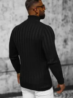 Sweter męski golf czarny L/2300Z^Ozonee Discount