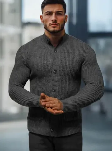 Sweter męski grafitowy NB/MM6020/3Z^Ozonee Best