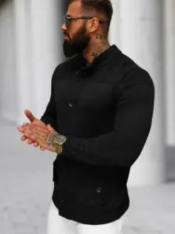 Sweter męski kardigan czarny NB/MM6011/4Z^Ozonee Discount