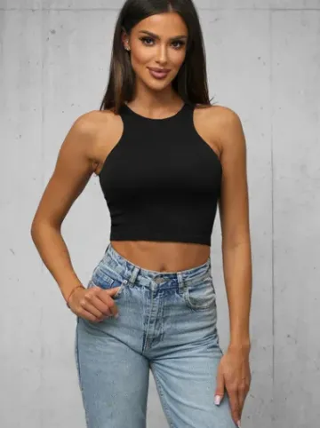 Top damski na ramiączkach czarny O/ZL-032^Ozonee Discount