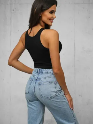 Top damski na ramiączkach czarny O/ZL-032^Ozonee Discount