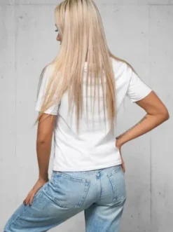 T-shirt damski bez nadruku biały JS/SD211/1Z^Ozonee Best