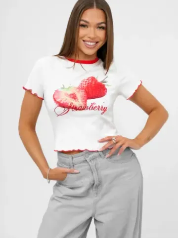 T-shirt damski biały JS/R62639^Ozonee New