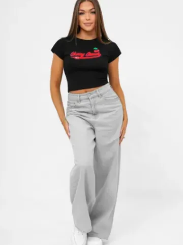T-shirt damski czarny JS/R62744^Ozonee Best