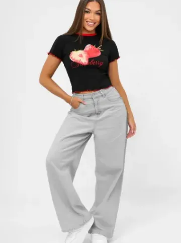 T-shirt damski czarny JS/R62639^Ozonee Clearance