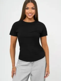 T-shirt damski czarny JS/96T678/3^Ozonee Fashion