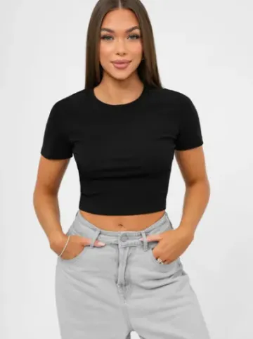 T-shirt damski czarny JS/R62564/1^Ozonee Best