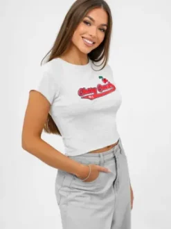 T-shirt damski szary JS/R62744^Ozonee Best
