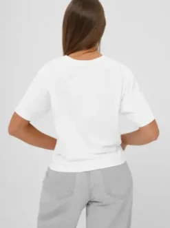 T-shirt damski z nadrukiem biało-czarny JS/RJ77247^Ozonee Discount