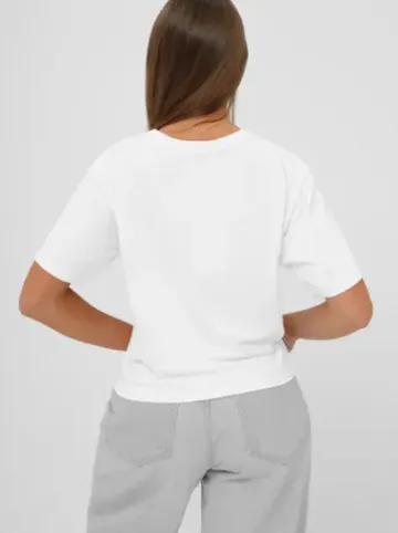 T-shirt damski z nadrukiem biało-czarny JS/RJ77247^Ozonee Discount