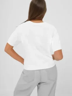 T-shirt damski z nadrukiem biało-niebieski JS/RJ77247^Ozonee Fashion