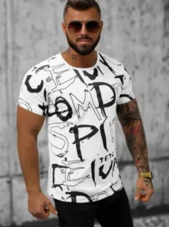 T-shirt męski biały JS/KS1972Z^Ozonee Discount