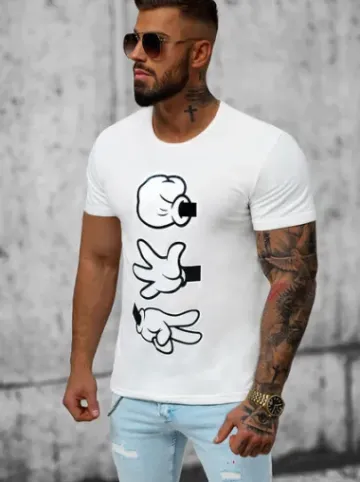 T-shirt męski biały JS/KS1997Z^Ozonee New