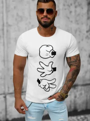 T-shirt męski biały JS/KS1997Z^Ozonee New