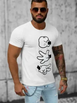 T-shirt męski biały JS/KS1997Z^Ozonee New