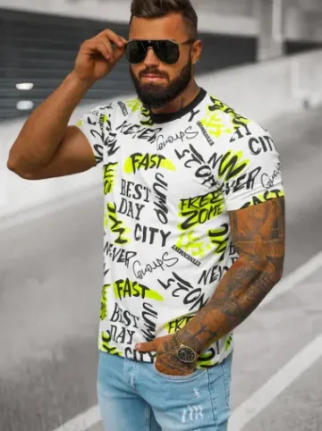 T-shirt męski biały JS/8T1210/1^Ozonee Outlet