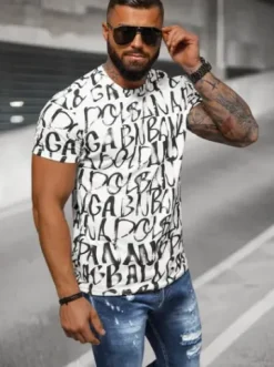 T-shirt męski biały JS/8T1215/1^Ozonee Fashion