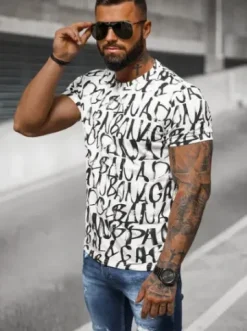 T-shirt męski biały JS/8T1215/1^Ozonee Fashion