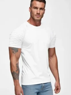 T-shirt męski biały JS/8T88/1^Ozonee Discount