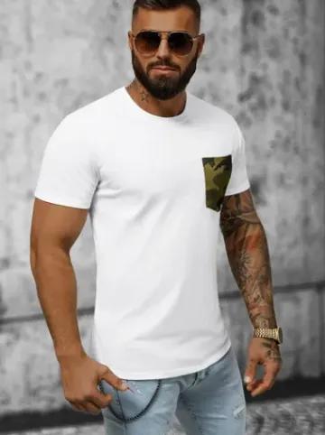 T-shirt męski biały JS/8T85/2Z^Ozonee Online
