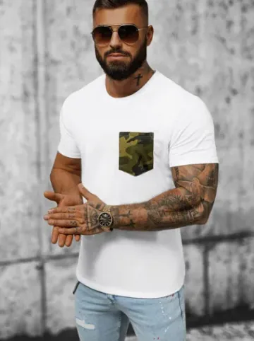 T-shirt męski biały JS/8T85/2Z^Ozonee Online