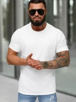T-shirt męski biały JS/8T88/1Z^Ozonee Hot