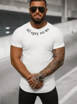 T-shirt męski biały O/3C333^Ozonee Discount