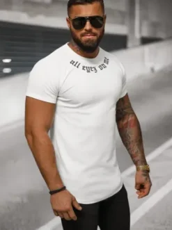 T-shirt męski biały O/3C333^Ozonee Discount