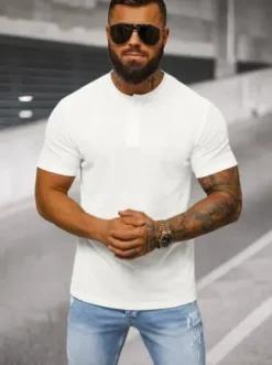 T-shirt męski biały O/L1451^Ozonee Online