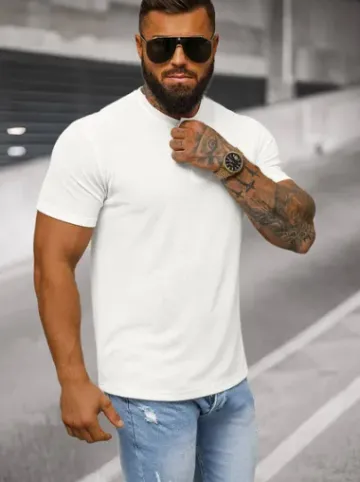 T-shirt męski biały O/L1451^Ozonee Online