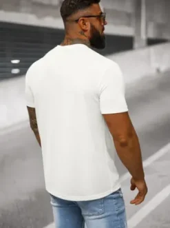 T-shirt męski biały O/L1451^Ozonee Online