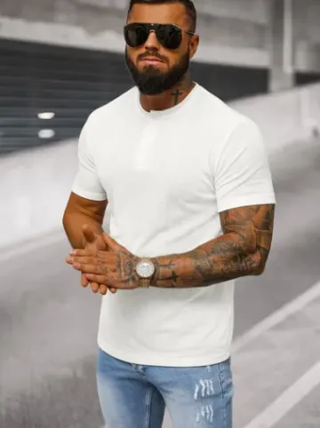 T-shirt męski biały O/L1451^Ozonee Online