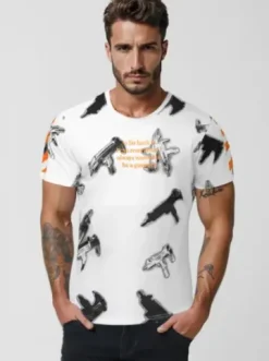 T-shirt męski biały O/MPO3470Z^Ozonee Best