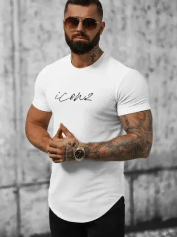 T-Shirt męski biały O/P1180^Ozonee Online