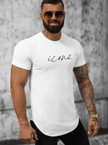 T-Shirt męski biały O/P1180^Ozonee Online