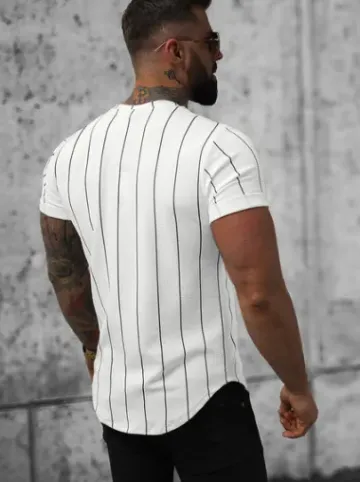 T-shirt męski biały O/P1163^Ozonee Outlet